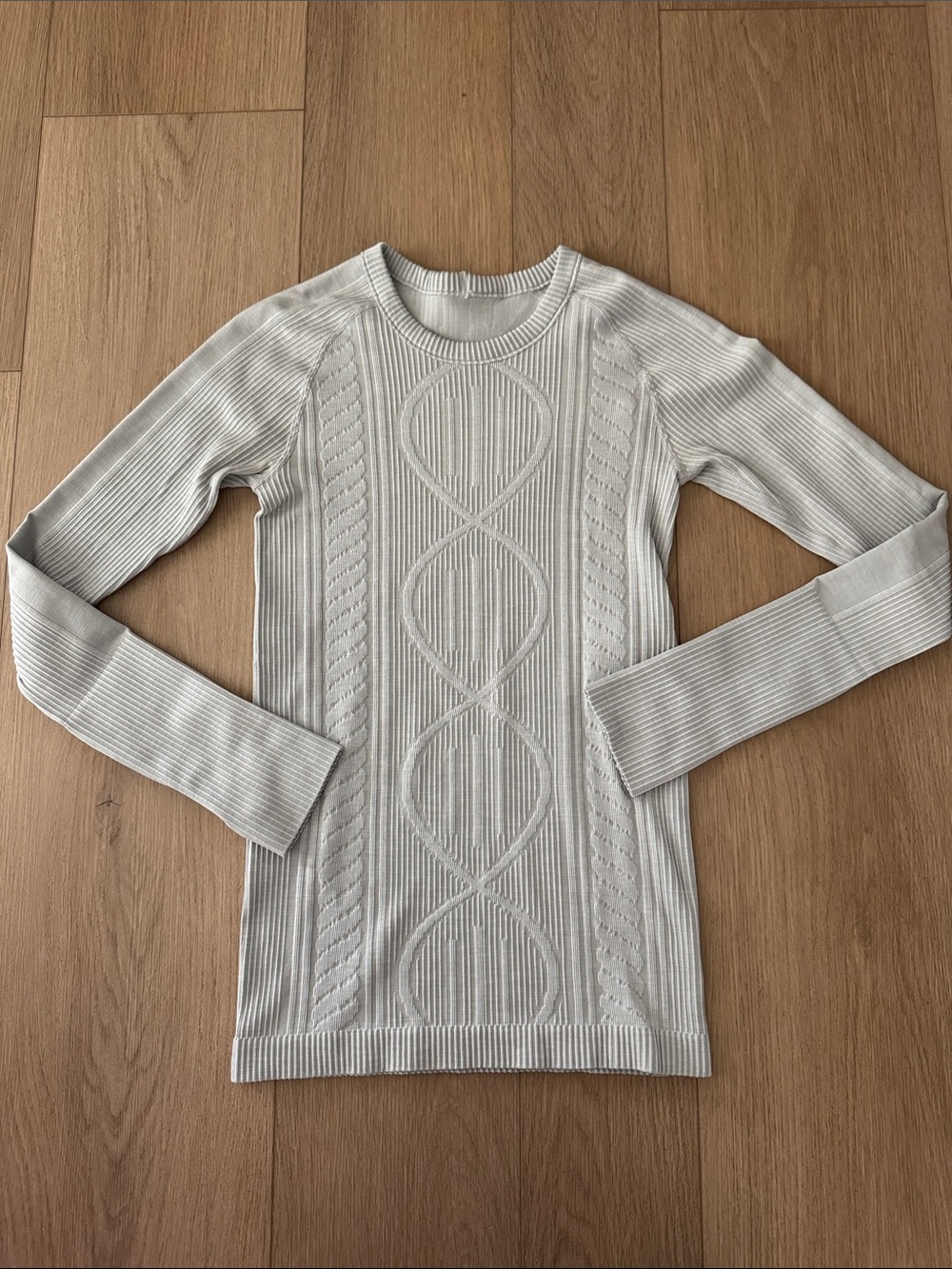 lululemon athletica Cream Cable-Knit Long Sleeve Top